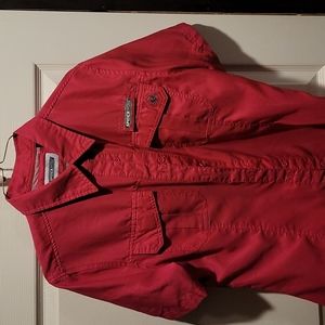 Spiderwire pink button up fishing shirt